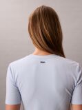Blue Slim Ribbed Modal T-shirt  Women