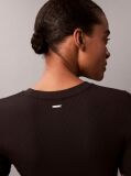 Black Slim Ribbed Modal T-shirt  Women