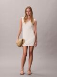 White Textured Shine Mini Dress  Women