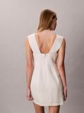 White Textured Shine Mini Dress  Women