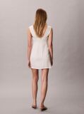 White Textured Shine Mini Dress  Women