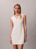 White Textured Shine Mini Dress  Women