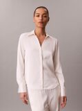 White Hammered Satin Fitted Shirt  Women