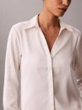 White Hammered Satin Fitted Shirt  Women