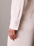 White Hammered Satin Fitted Shirt  Women