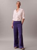 Blue Hammered Satin Textured Trousers  Women