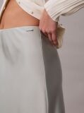 Green Satin A-line Maxi Skirt  Women