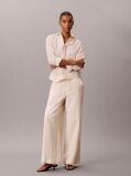 Pink Relaxed Sheer Stripe Crinkle Trousers  Women