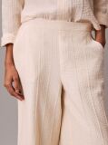 Pink Relaxed Sheer Stripe Crinkle Trousers  Women