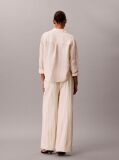 Pink Relaxed Sheer Stripe Crinkle Trousers  Women