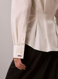 White Fitted Pleated Poplin Shirt  Women
