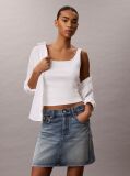 White Slim Ribbed Cotton Tank Top  Women