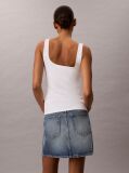 White Slim Ribbed Cotton Tank Top  Women