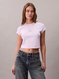 Purple Slim Cropped Monogram T-shirt  Women
