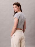 Grey Slim Cropped Monogram T-shirt  Women