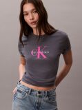 Grey Monogram Logo Tee  Women
