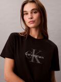 Black Monogram Logo Tee  Women