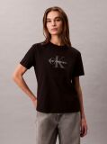 Black Monogram Logo Tee  Women
