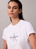 White Monogram Logo Tee  Women