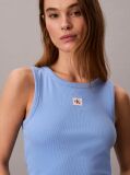 Blue Cotton Stretch Rib Tank Top  Women
