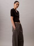 Grey Cotton Stretch Cargo Pants  Women