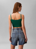 Green Cropped Ribbed Cotton Cami Top  Women