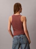 Brown Slim Ribbed Cotton Tank Top  Women