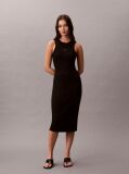Black Monogram Rib Midi Tank Dress  Women
