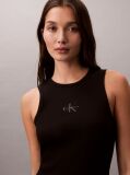 Black Monogram Rib Midi Tank Dress  Women