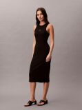 Black Monogram Rib Midi Tank Dress  Women