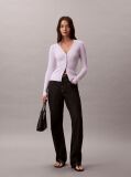 Purple Slim Cable Knit Cardigan  Women