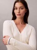 White Slim Cable Knit Cardigan  Women