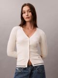 White Slim Cable Knit Cardigan  Women