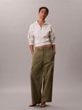 Green Relaxed Cotton Twill Cargo Pants  Women