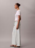 Green Linen Blend Wide Leg Trousers  Women