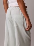 Green Linen Blend Wide Leg Trousers  Women