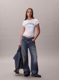 White Slim Varsity Logo T-shirt  Women