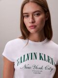 White Slim Varsity Logo T-shirt  Women