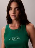 Green Slim Ribbed Cotton Tank Top  Women