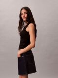 Black Slim Ribbed Cotton Tank Top  Women