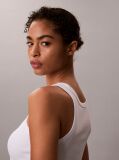 White Slim Ribbed Cotton Tank Top  Women