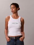 White Slim Ribbed Cotton Tank Top  Women