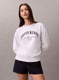 White Varsity Logo Sweatshirt  Women