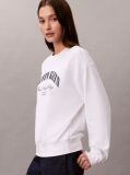 White Varsity Logo Sweatshirt  Women