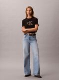 Black Monogram Appliqué T-shirt  Women