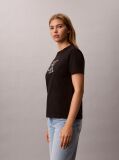 Black Monogram Appliqué T-shirt  Women