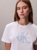White Monogram Appliqué T-shirt  Women