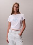 White Monogram Appliqué T-shirt  Women