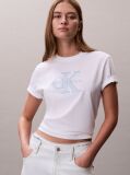 White Monogram Appliqué T-shirt  Women