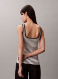 Black Scoop Neck Ribbed Tank Top  Women